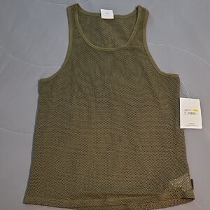 Calvin Klein Collection Olive Mesh Tank Top